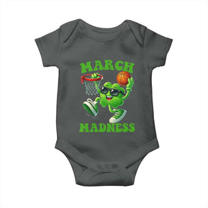 Basketball St Patricks Day Baby Onesie Mad Madness Irish Shamrock Playing Basketball Player Team Boys TS10 Dark Heather Print Your Wear