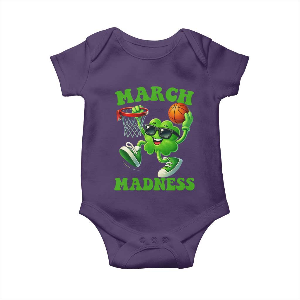 Basketball St Patricks Day Baby Onesie Mad Madness Irish Shamrock Playing Basketball Player Team Boys TS10 Purple Print Your Wear