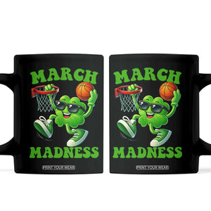 Basketball St Patricks Day Coffee Mug Mad Madness Irish Shamrock Playing Basketball Player Team Boys TS10 Black Print Your Wear