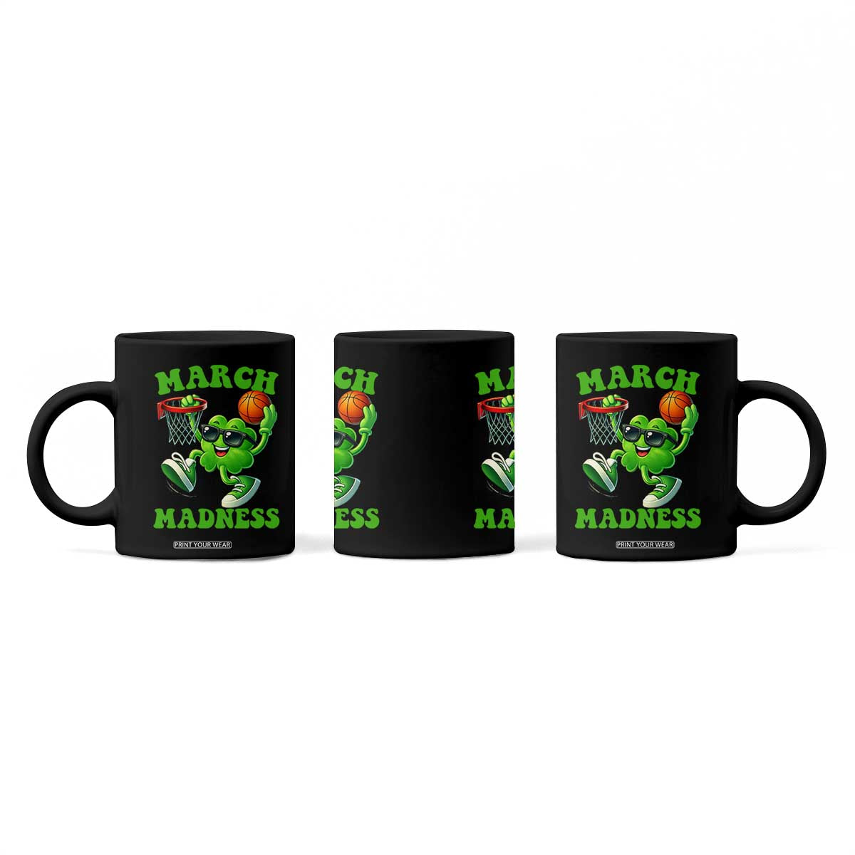 Basketball St Patricks Day Coffee Mug Mad Madness Irish Shamrock Playing Basketball Player Team Boys TS10 Print Your Wear
