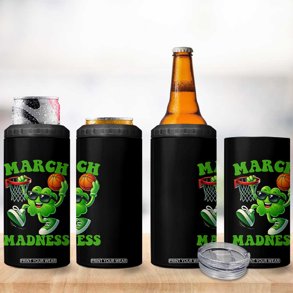 Basketball St Patricks Day 4 in 1 Can Cooler Tumbler Mad Madness Irish Shamrock Playing Basketball Player Team Boys TS10 Print Your Wear