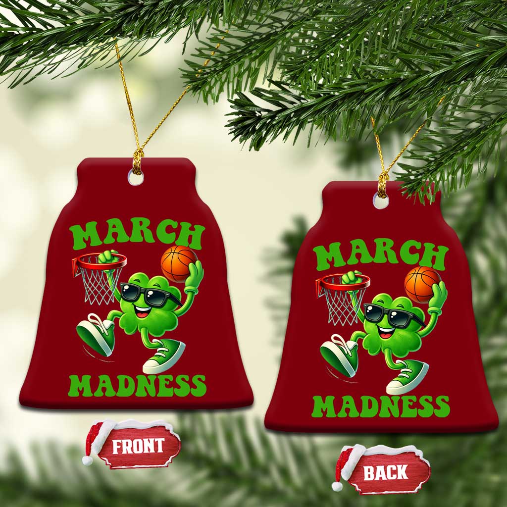 Basketball St Patricks Day Ceramic Ornament Mad Madness Irish Shamrock Playing Basketball Player Team Boys TS10 Print Your Wear