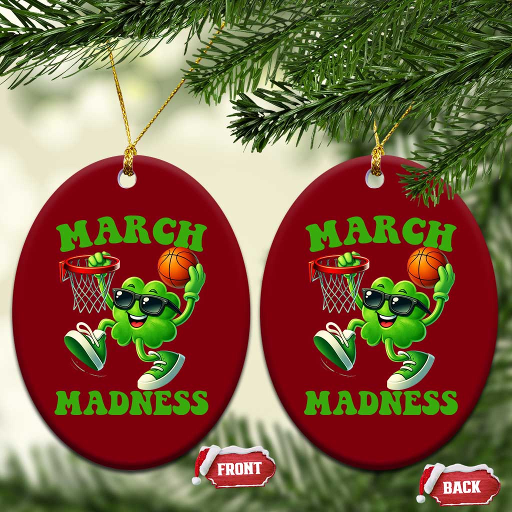 Basketball St Patricks Day Ceramic Ornament Mad Madness Irish Shamrock Playing Basketball Player Team Boys TS10 Print Your Wear
