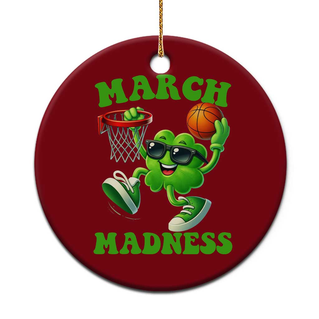 Basketball St Patricks Day Ceramic Ornament Mad Madness Irish Shamrock Playing Basketball Player Team Boys TS10 1pc Red Print Your Wear