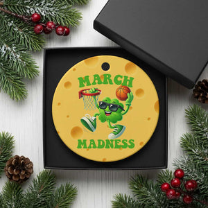 Basketball St Patricks Day Ceramic Ornament Mad Madness Irish Shamrock Playing Basketball Player Team Boys TS10 1pc Yellow Cheese Print Your Wear