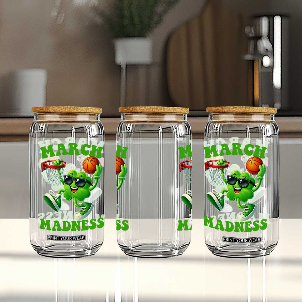 Basketball St Patricks Day Glass Can Mad Madness Irish Shamrock Playing Basketball Player Team Boys TS10 Print Your Wear