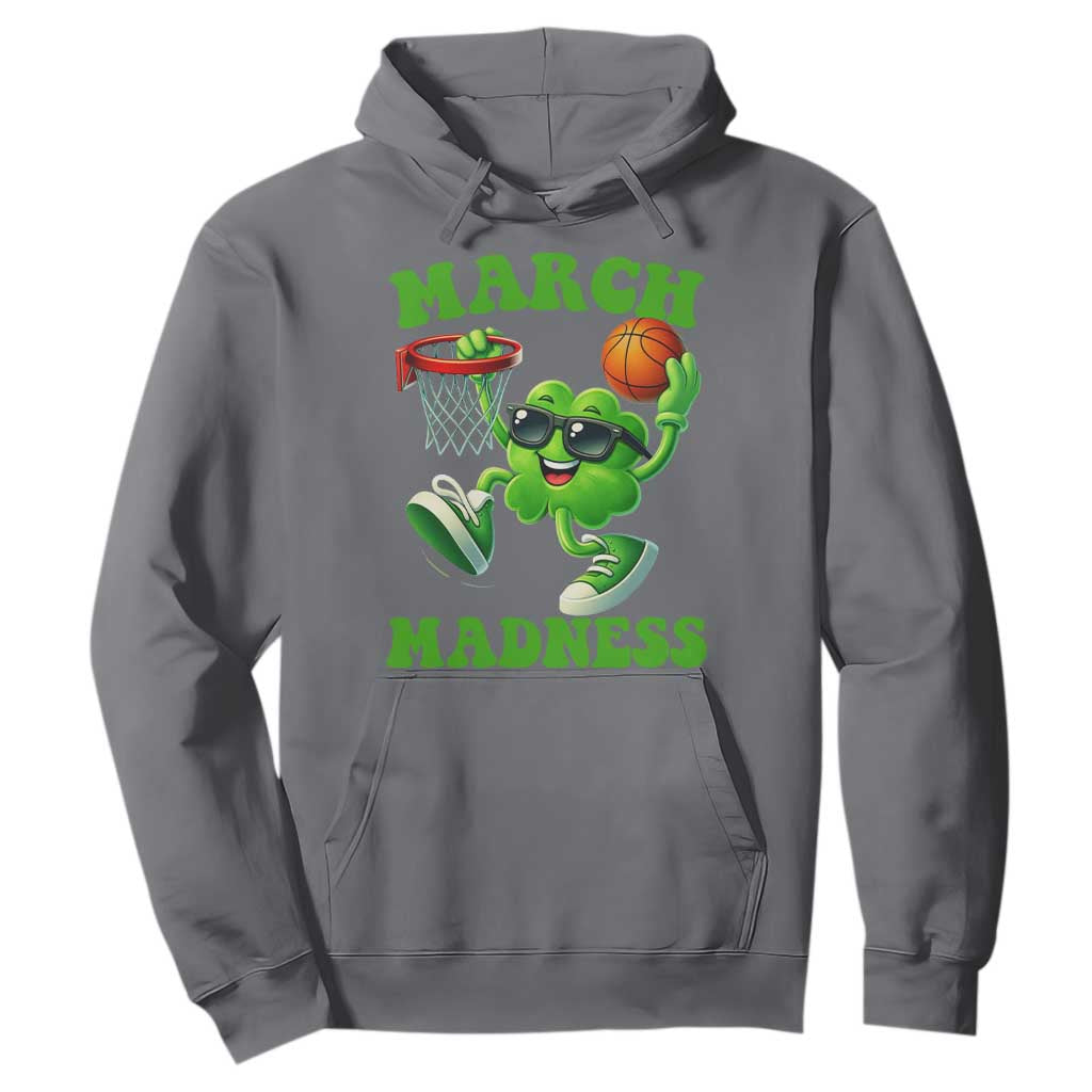 Basketball St Patricks Day Hoodie Mad Madness Irish Shamrock Playing Basketball Player Team Boys TS10 Charcoal Print Your Wear