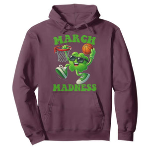 Basketball St Patricks Day Hoodie Mad Madness Irish Shamrock Playing Basketball Player Team Boys TS10 Maroon Print Your Wear