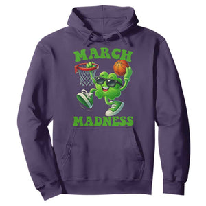Basketball St Patricks Day Hoodie Mad Madness Irish Shamrock Playing Basketball Player Team Boys TS10 Purple Print Your Wear