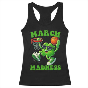 Basketball St Patricks Day Racerback Tank Top Mad Madness Irish Shamrock Playing Basketball Player Team Boys TS10 Black Print Your Wear