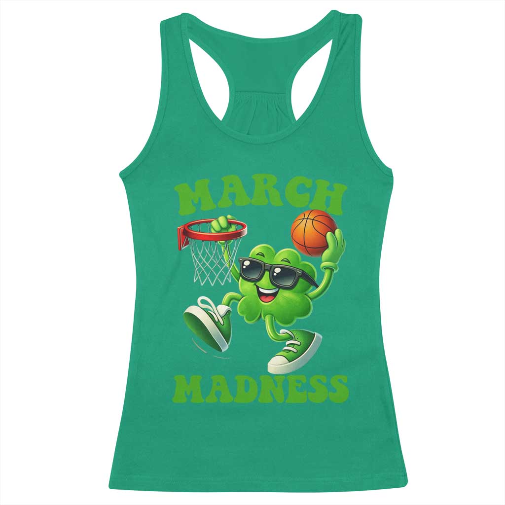 Basketball St Patricks Day Racerback Tank Top Mad Madness Irish Shamrock Playing Basketball Player Team Boys TS10 Irish Green Print Your Wear