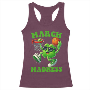 Basketball St Patricks Day Racerback Tank Top Mad Madness Irish Shamrock Playing Basketball Player Team Boys TS10 Maroon Print Your Wear
