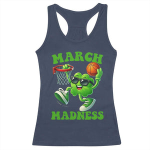 Basketball St Patricks Day Racerback Tank Top Mad Madness Irish Shamrock Playing Basketball Player Team Boys TS10 Navy Print Your Wear