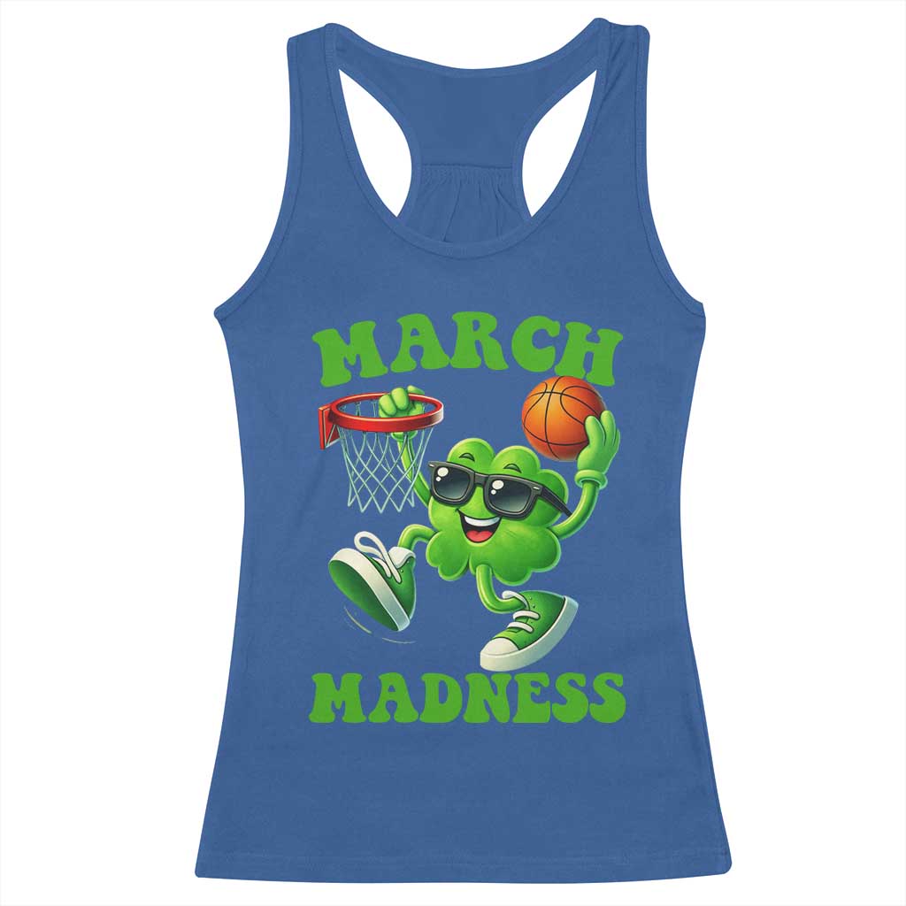 Basketball St Patricks Day Racerback Tank Top Mad Madness Irish Shamrock Playing Basketball Player Team Boys TS10 Royal Blue Print Your Wear