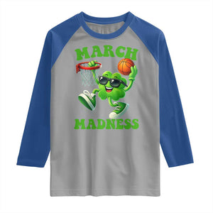 Basketball St Patricks Day Raglan Shirt Mad Madness Irish Shamrock Playing Basketball Player Team Boys TS10 Sport Gray Royal Print Your Wear