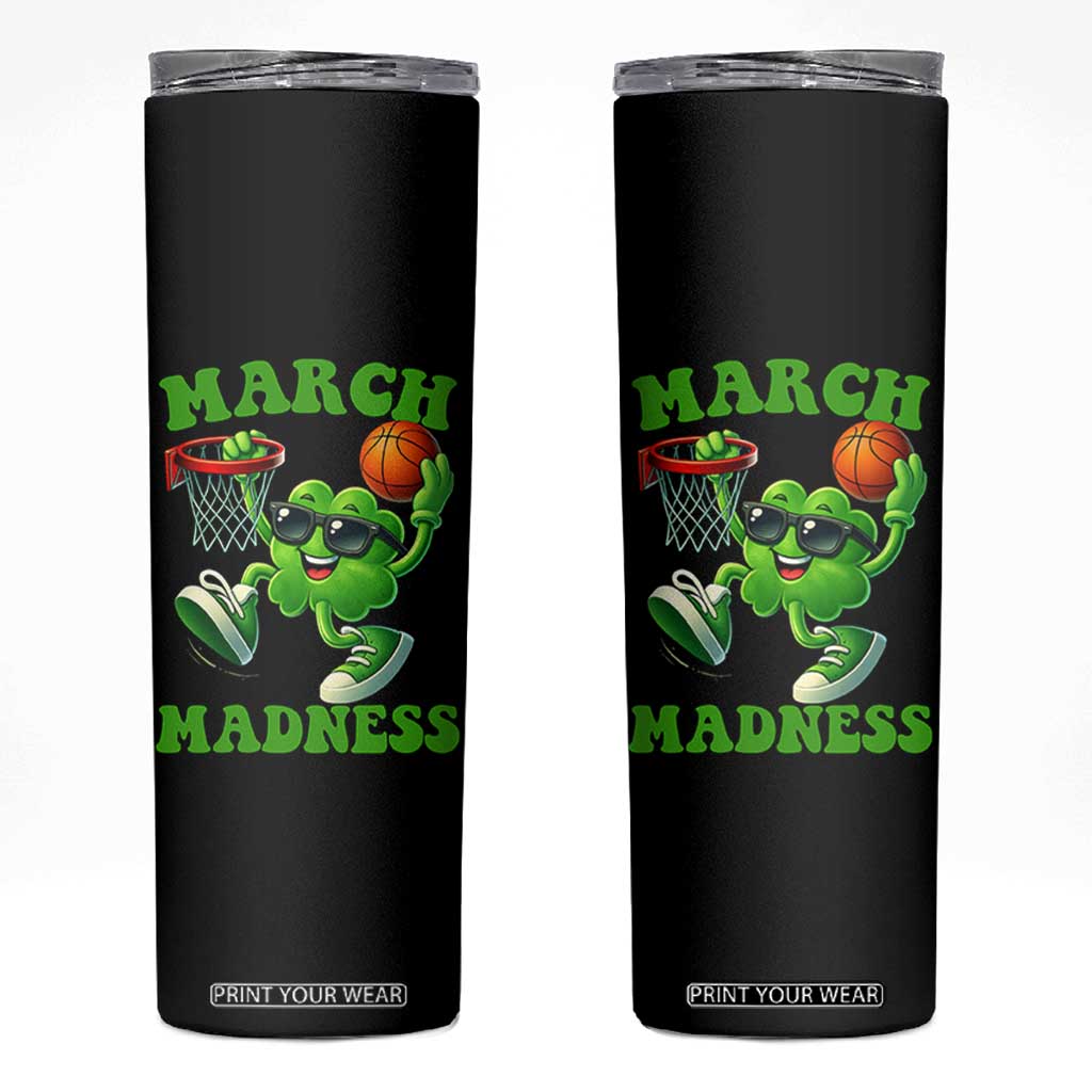 Basketball St Patricks Day Skinny Tumbler Mad Madness Irish Shamrock Playing Basketball Player Team Boys TS10 Black Print Your Wear