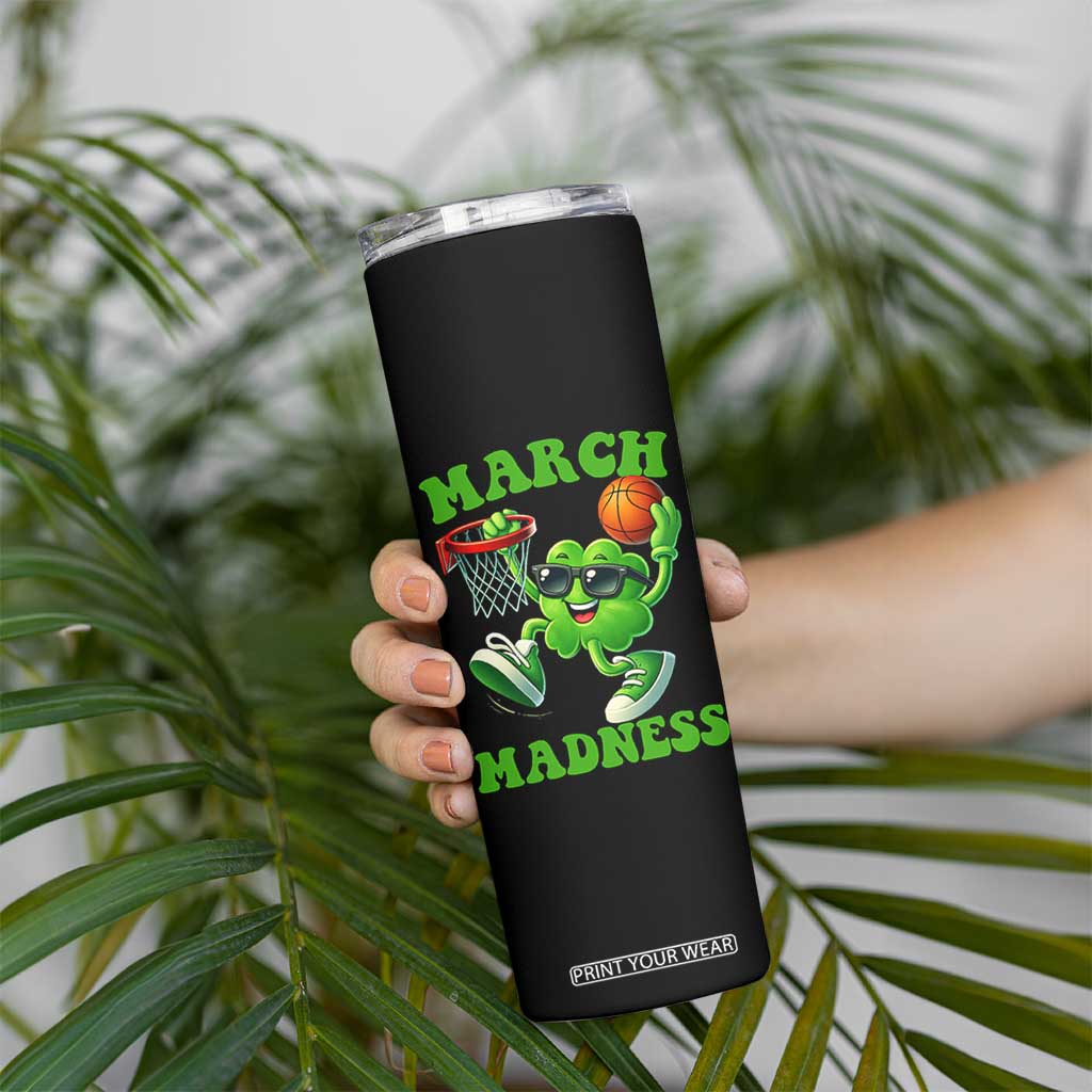 Basketball St Patricks Day Skinny Tumbler Mad Madness Irish Shamrock Playing Basketball Player Team Boys TS10 Print Your Wear
