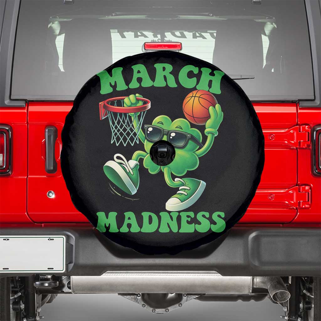 Basketball St Patricks Day Spare Tire Cover Mad Madness Irish Shamrock Playing Basketball Player Team Boys TS10 Black Print Your Wear