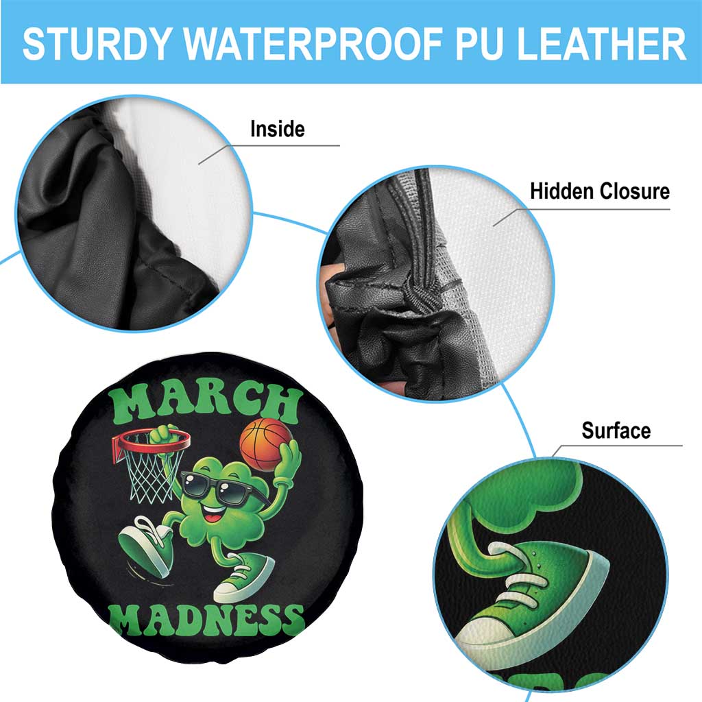 Basketball St Patricks Day Spare Tire Cover Mad Madness Irish Shamrock Playing Basketball Player Team Boys TS10 Print Your Wear