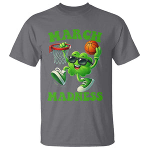 Basketball St Patricks Day T Shirt Mad Madness Irish Shamrock Playing Basketball Player Team Boys TS10 Charcoal Print Your Wear