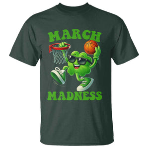 Basketball St Patricks Day T Shirt Mad Madness Irish Shamrock Playing Basketball Player Team Boys TS10 Dark Forest Green Print Your Wear