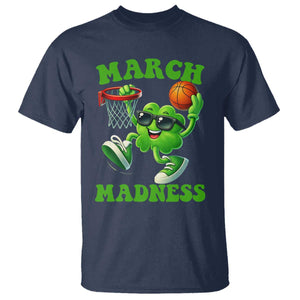 Basketball St Patricks Day T Shirt Mad Madness Irish Shamrock Playing Basketball Player Team Boys TS10 Navy Print Your Wear