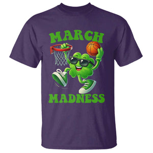 Basketball St Patricks Day T Shirt Mad Madness Irish Shamrock Playing Basketball Player Team Boys TS10 Purple Print Your Wear