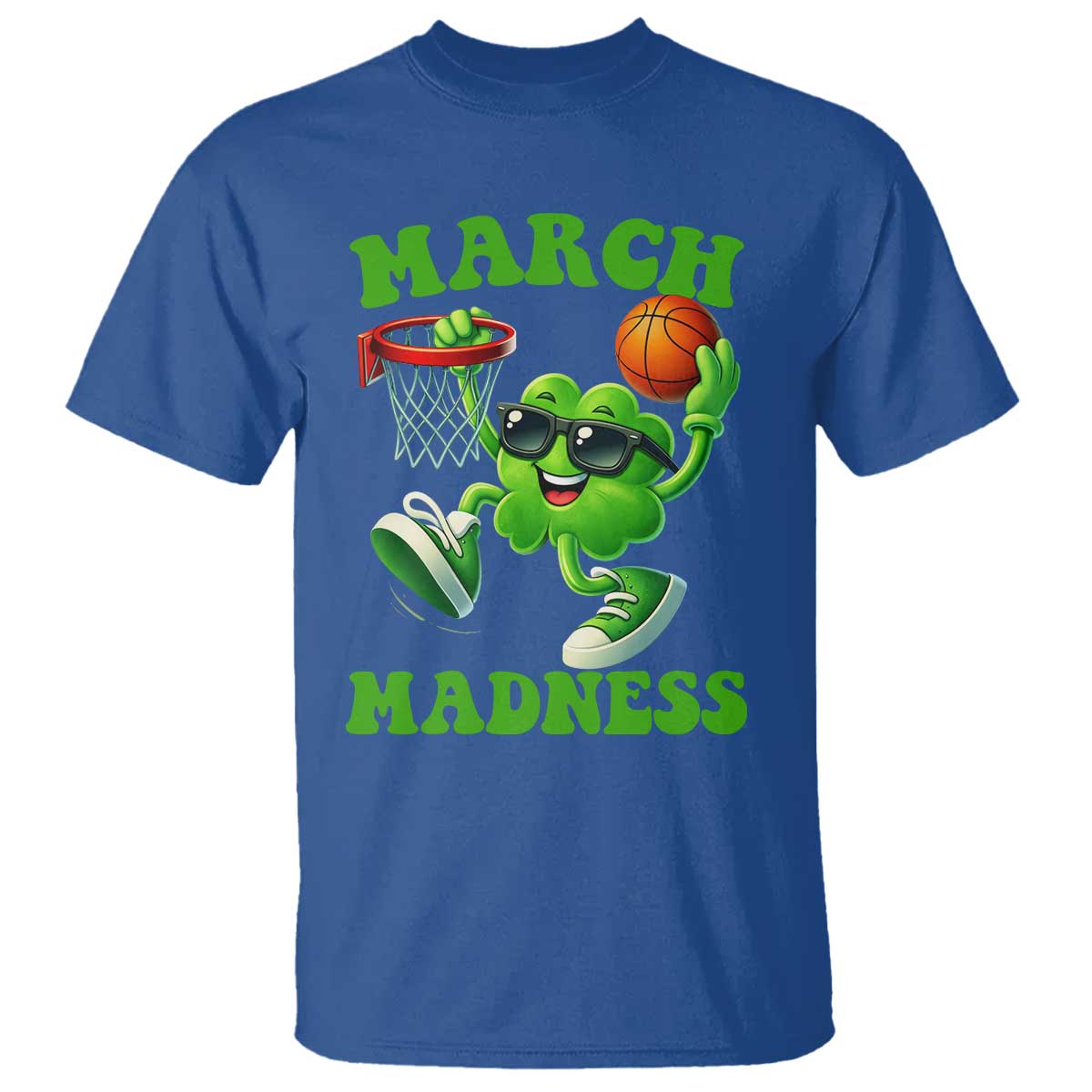 Basketball St Patricks Day T Shirt Mad Madness Irish Shamrock Playing Basketball Player Team Boys TS10 Royal Blue Print Your Wear