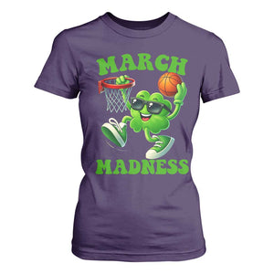 Basketball St Patricks Day T Shirt For Women Mad Madness Irish Shamrock Playing Basketball Player Team Boys TS10 Purple Print Your Wear