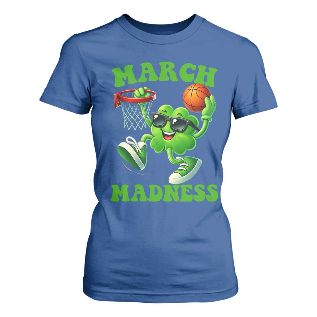 Basketball St Patricks Day T Shirt For Women Mad Madness Irish Shamrock Playing Basketball Player Team Boys TS10 Royal Blue Print Your Wear