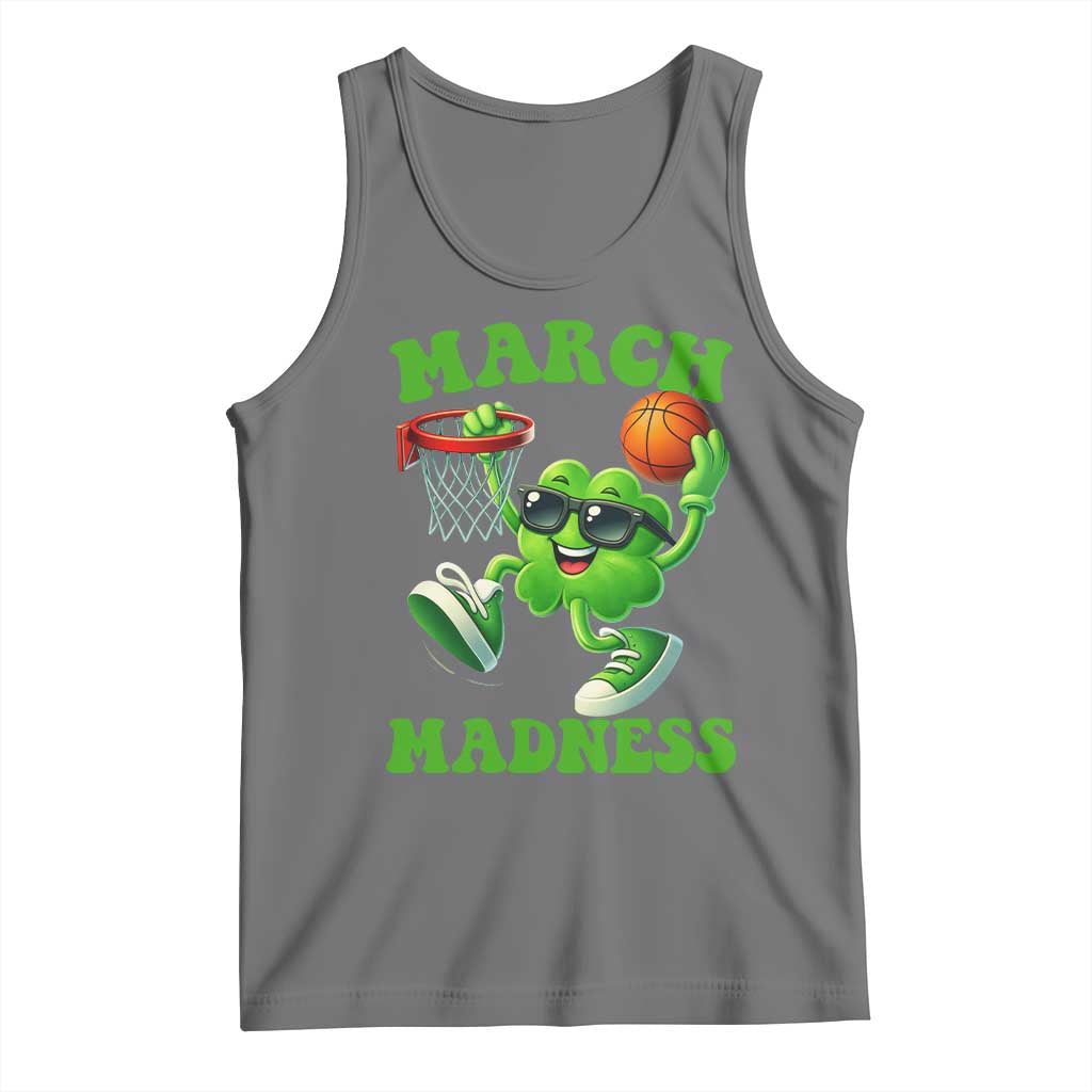 Basketball St Patricks Day Tank Top Mad Madness Irish Shamrock Playing Basketball Player Team Boys TS10 Black Heather Print Your Wear
