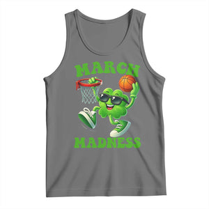 Basketball St Patricks Day Tank Top Mad Madness Irish Shamrock Playing Basketball Player Team Boys TS10 Black Heather Print Your Wear