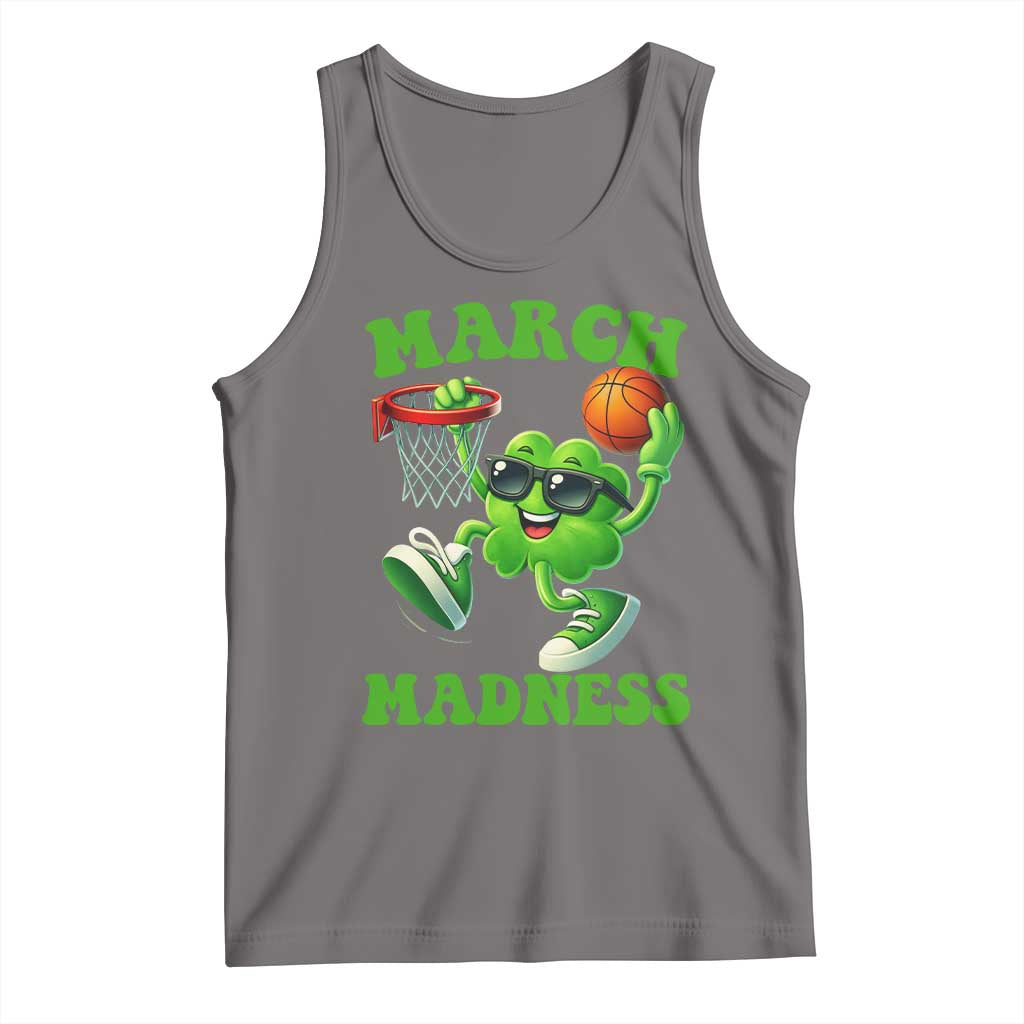 Basketball St Patricks Day Tank Top Mad Madness Irish Shamrock Playing Basketball Player Team Boys TS10 Deep Heather Print Your Wear