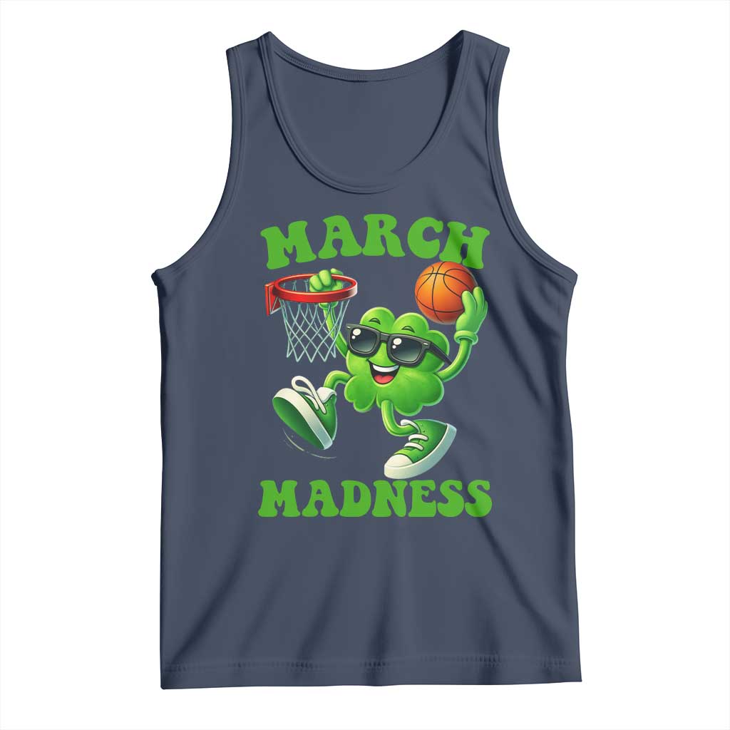 Basketball St Patricks Day Tank Top Mad Madness Irish Shamrock Playing Basketball Player Team Boys TS10 Navy Print Your Wear