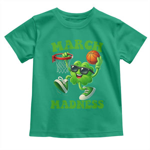 Basketball St Patricks Day Toddler T Shirt Mad Madness Irish Shamrock Playing Basketball Player Team Boys TS10 Irish Green Print Your Wear