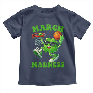 Basketball St Patricks Day Toddler T Shirt Mad Madness Irish Shamrock Playing Basketball Player Team Boys TS10 Navy Print Your Wear