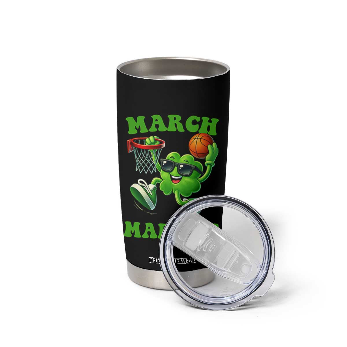 Basketball St Patricks Day Tumbler Cup Mad Madness Irish Shamrock Playing Basketball Player Team Boys TS10 Print Your Wear