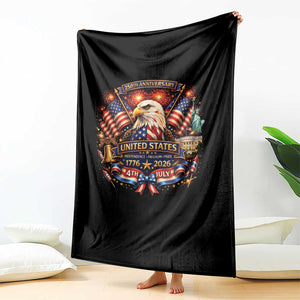 250 Years Of Freedom America Throw Blanket USA Independence 250th Anniversary 1776 2026 Patriotic Eagle Flag TS10 Print Your Wear