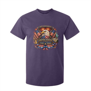250 Years Of Freedom America T Shirt For Kid USA Independence 250th Anniversary 1776 2026 Patriotic Eagle Flag TS10 Purple Print Your Wear