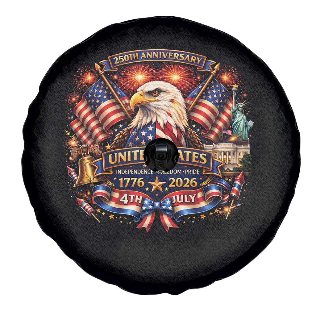 250 Years Of Freedom America Spare Tire Cover USA Independence 250th Anniversary 1776 2026 Patriotic Eagle Flag TS10 Print Your Wear