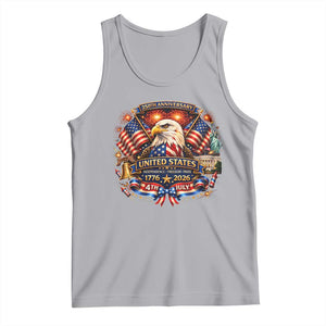 250 Years Of Freedom America Tank Top USA Independence 250th Anniversary 1776 2026 Patriotic Eagle Flag TS10 Athletic Heather Print Your Wear