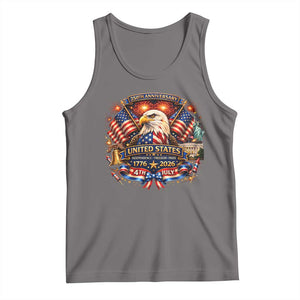 250 Years Of Freedom America Tank Top USA Independence 250th Anniversary 1776 2026 Patriotic Eagle Flag TS10 Deep Heather Print Your Wear
