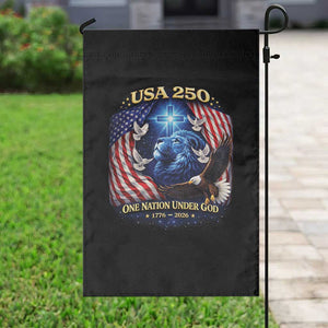 US 250th Anniversary Garden Flag 250 Years One Nation Under God Christian Patriotic Cross USA Flag TS10 Print Your Wear