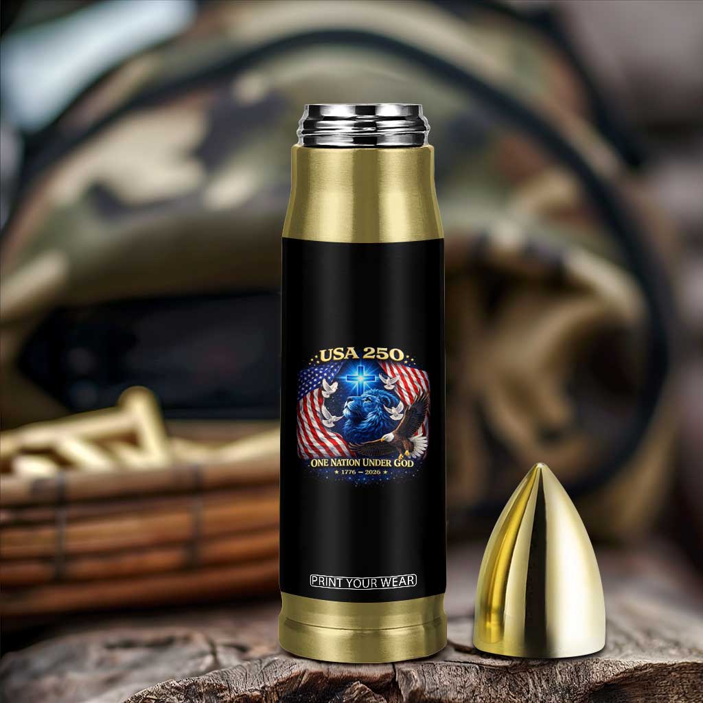 US 250th Anniversary Bullet Tumbler 250 Years One Nation Under God Christian Patriotic Cross USA Flag TS10 Print Your Wear
