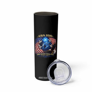 US 250th Anniversary Skinny Tumbler 250 Years One Nation Under God Christian Patriotic Cross USA Flag TS10 Print Your Wear