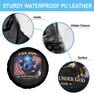 US 250th Anniversary Spare Tire Cover 250 Years One Nation Under God Christian Patriotic Cross USA Flag TS10 Print Your Wear