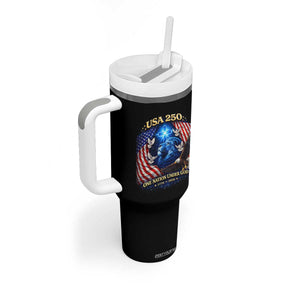 US 250th Anniversary Tumbler With Handle 250 Years One Nation Under God Christian Patriotic Cross USA Flag TS10 Print Your Wear