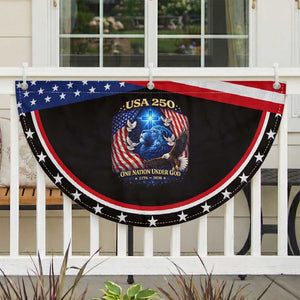 US 250th Anniversary Patriotic Fan Flag 250 Years One Nation Under God Christian Cross USA Flag