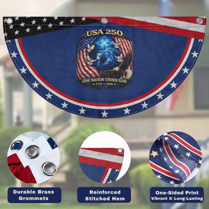 US 250th Anniversary Patriotic Fan Flag 250 Years One Nation Under God Christian Cross USA Flag