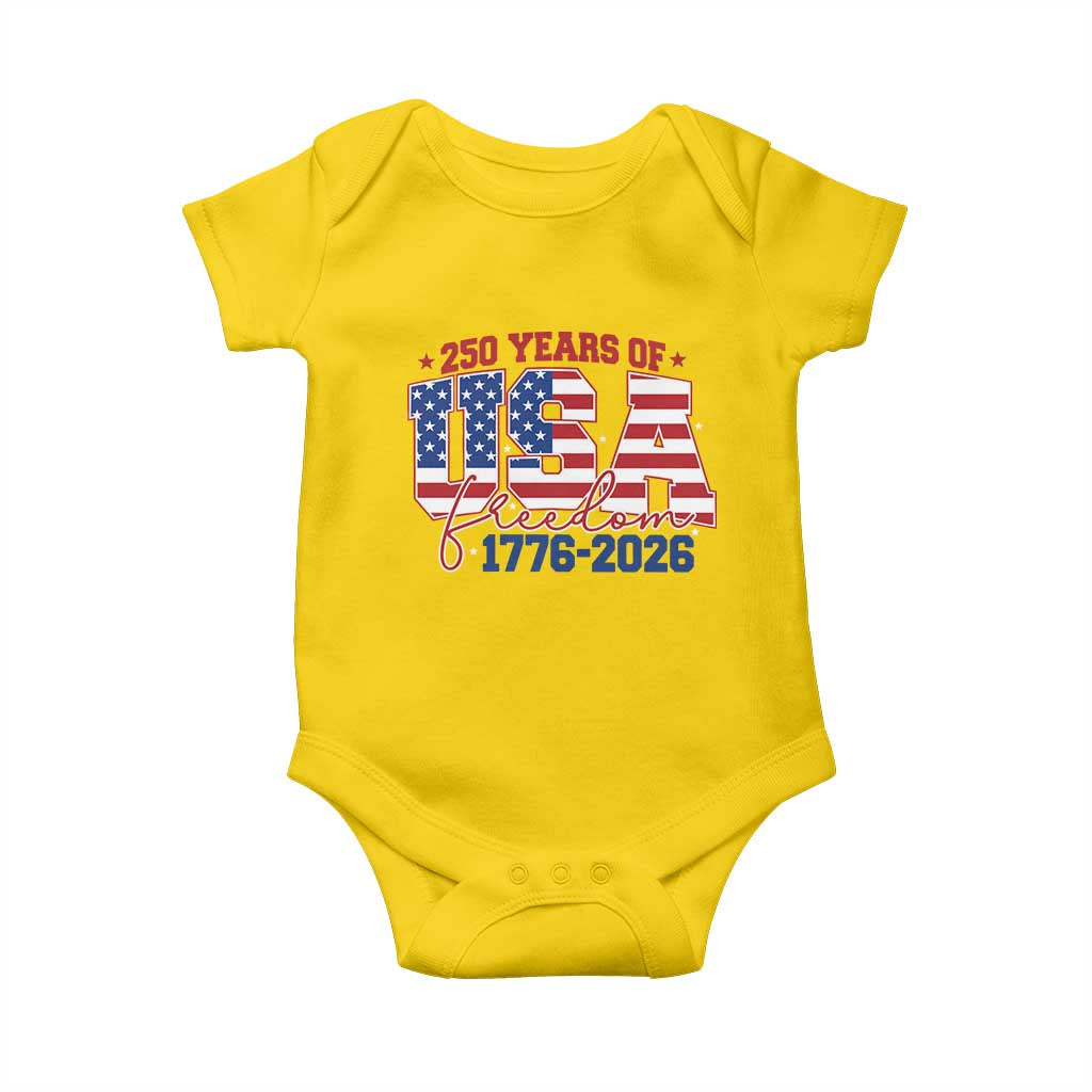 USA 250 Years Of Freedom Baby Onesie USA Independence 250th Anniversary 1776 2026 Patriotic Flag TS10 Daisy Print Your Wear